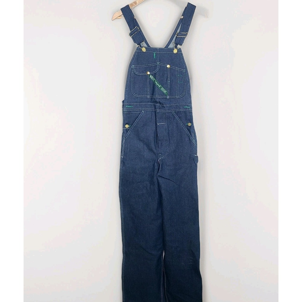 Vtg‎ Key Imperial Denim Bib Overalls 28x34 Carpenter Workwear Western Grunge NOS